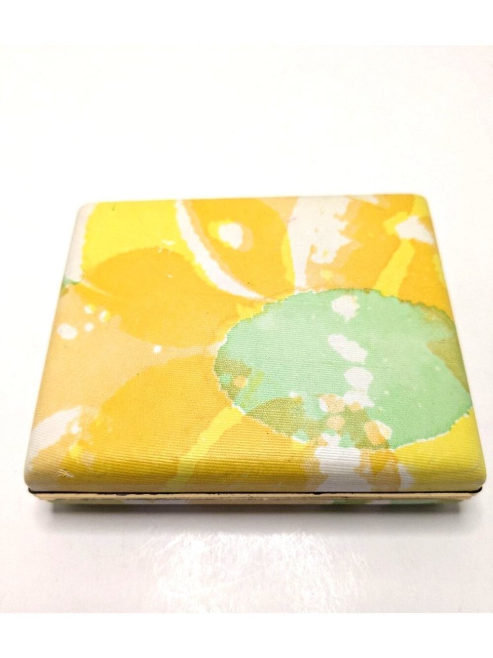 Vintage Mele Jewelry Box Travel Hardshell Floral Earring Case Clamshell